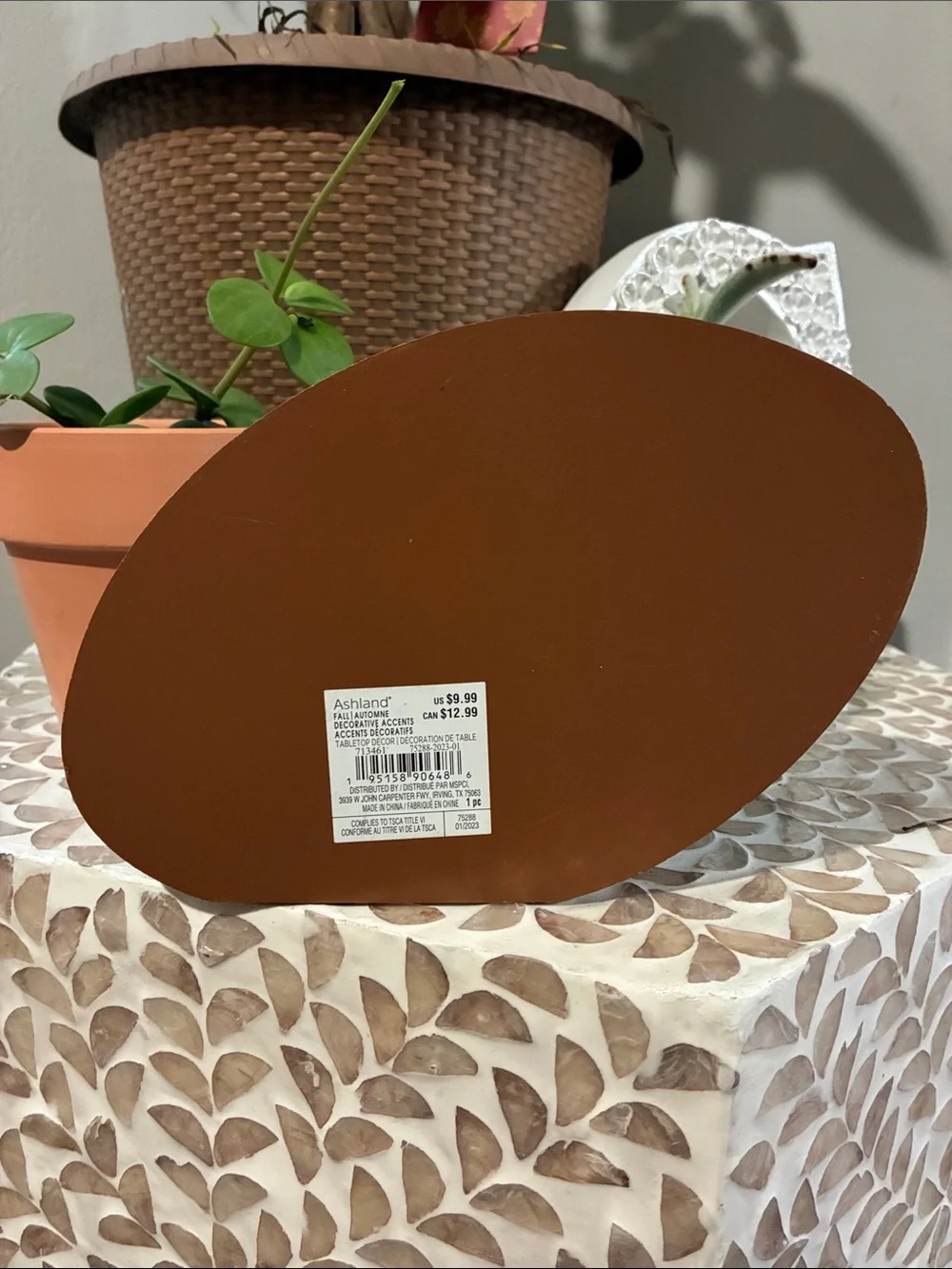 Ashland Brown Orange Football Fall Table Decor